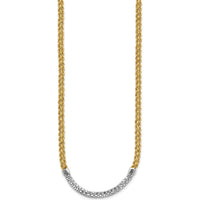 14K Yellow Gold and White Rhodium Diamond-Cut Twisted Fancy Rope Necklace - 18 Inches by 0