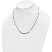 14K Yellow Gold and White Rhodium Diamond-Cut Twisted Fancy Rope Necklace - 18 Inches by 0