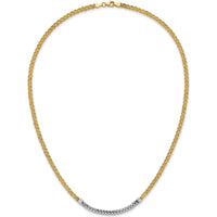 14K Yellow Gold and White Rhodium Diamond-Cut Twisted Fancy Rope Necklace - 18 Inches by 0