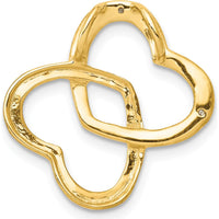 14K Yellow Gold and White Rhodium Diamond Double Entwined Heart Pendant - 0.01 Carat Total Diamond Weight by Monteluci Fine Jewelry