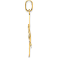 14K Yellow Gold and White Rhodium Elongated Star of David Charm by Oro Pregiato