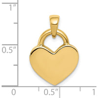 14K Yellow Gold & White Rhodium Hollow Polished 3D Reversible Heart Charm Pendant by Oro Pregiato