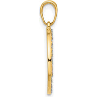 14K Yellow Gold and White Rhodium "It's a Boy" Diamond-Cut Pendant by Oro Pregiato