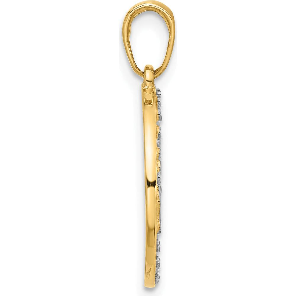 14K Yellow Gold and White Rhodium "It's a Boy" Diamond-Cut Pendant by Oro Pregiato