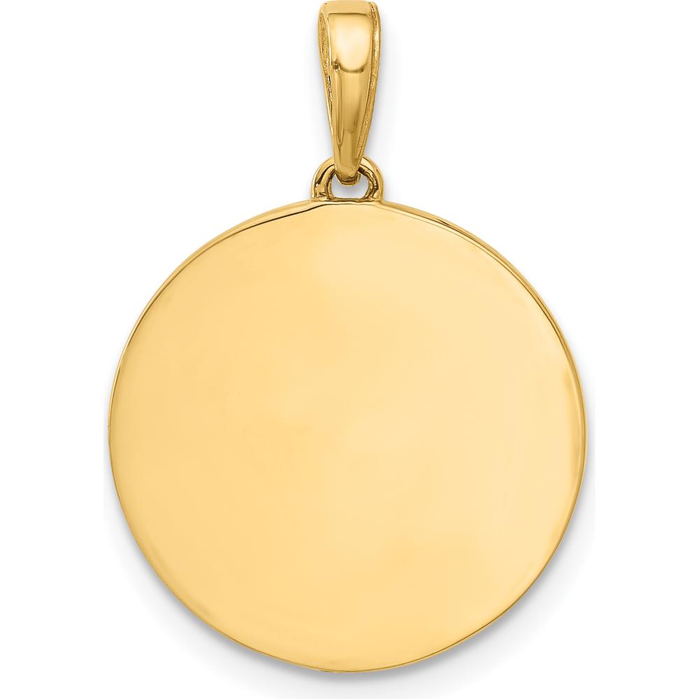 14K Yellow Gold and White Rhodium "It's a Boy" Diamond-Cut Pendant by Oro Pregiato