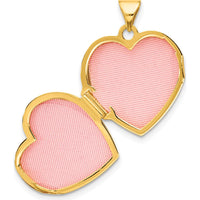 14K Yellow Gold and White Rhodium Lock and Key Reversible Heart Locket Pendant with Space for Two Heart-Shaped Photos by Oro Pregiato