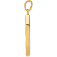 14K Yellow Gold and White Rhodium Mezuzah Pendant with Shin Charm - 38mm Length by Oro Pregiato