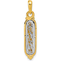 14K Yellow Gold and White Rhodium Mezuzah Pendant with Shin Charm by Oro Pregiato