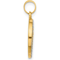 14K Yellow Gold and White Rhodium Our Lady of Guadalupe Medal Pendant - Satin Finish by Oro Pregiato