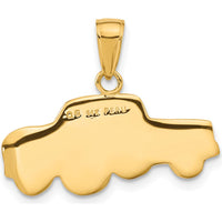 14K Yellow Gold and White Rhodium Pickup Truck Themed Pendant - Textured Design by Oro Pregiato