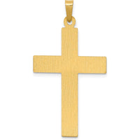 14K Yellow Gold and White Rhodium Polished Cross with Dove Pendant - 37.19mm by Oro Pregiato