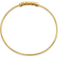 14K Yellow Gold and White Rhodium Polished Diamond-cut Hearts Slip-on Bangle Bracelet - 7.5in by Oro Pregiato
