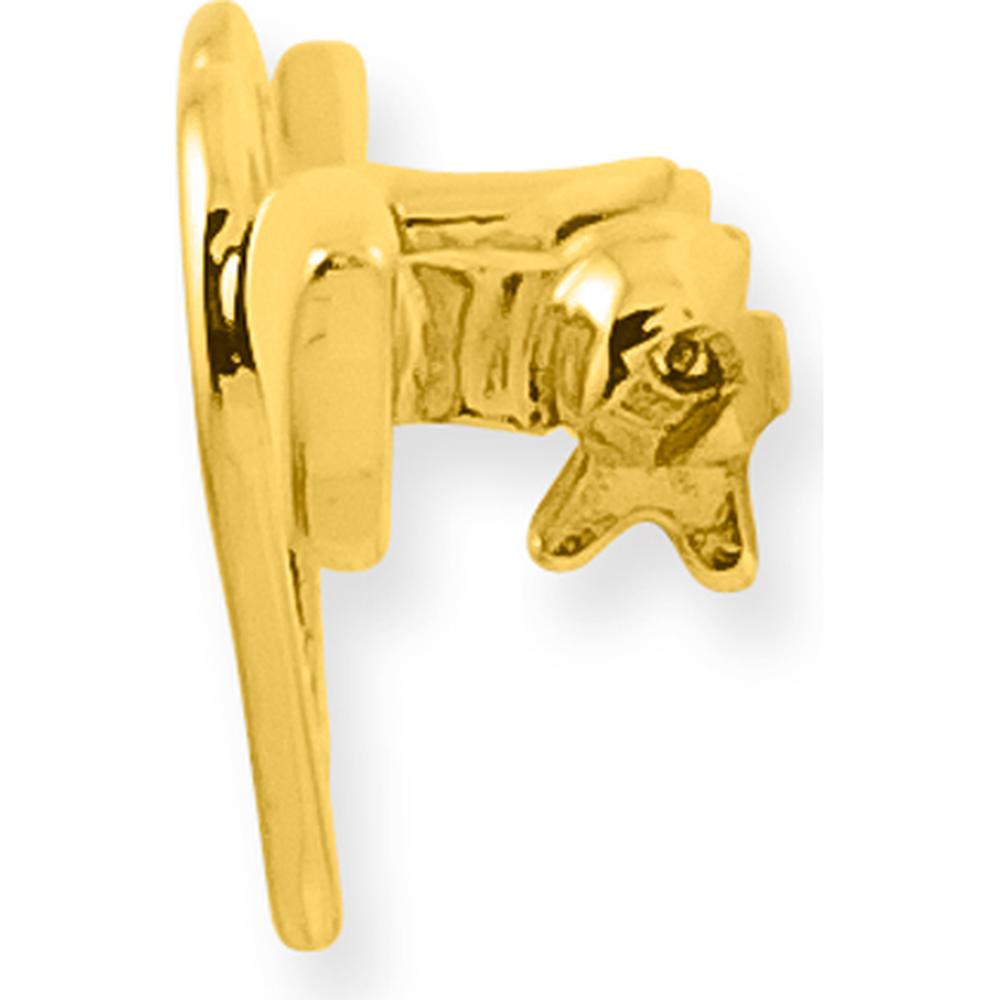 14K Yellow Gold and White Rhodium Polished Heart Pin by Oro Pregiato