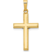 14K Yellow Gold and White Rhodium Polished INRI Crucifix Pendant - 27mm Length by Oro Pregiato