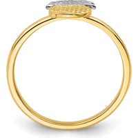14K Yellow Gold and White Rhodium Polished Pineapple Ring - Tropical Design with Playful Elegance by Oro Pregiato