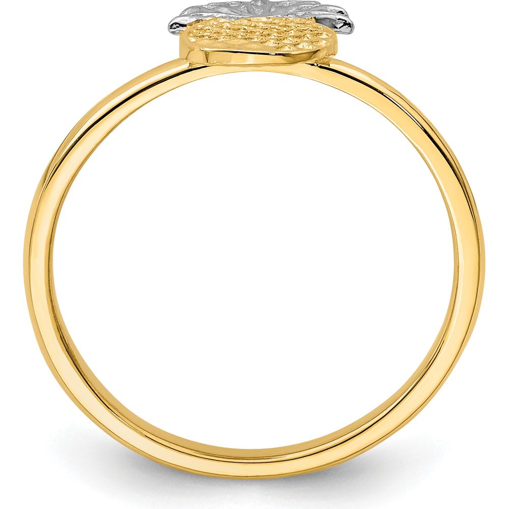 14K Yellow Gold and White Rhodium Polished Pineapple Ring - Tropical Design with Playful Elegance by Oro Pregiato