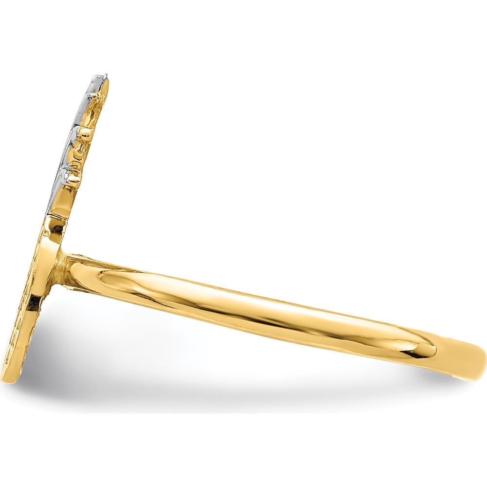 14K Yellow Gold and White Rhodium Polished Pineapple Ring - Tropical Design with Playful Elegance by Oro Pregiato