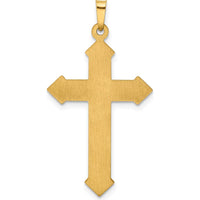 14K Yellow Gold and White Rhodium Polished Textured Passion Cross Pendant - 38.47mm Length by Oro Pregiato