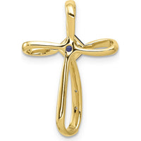 14K Yellow Gold and White Rhodium Square Lab Created Sapphire Cross Pendant with Diamond Accents - 0.46 Carat Sapphire Weight by Lumare Gioia