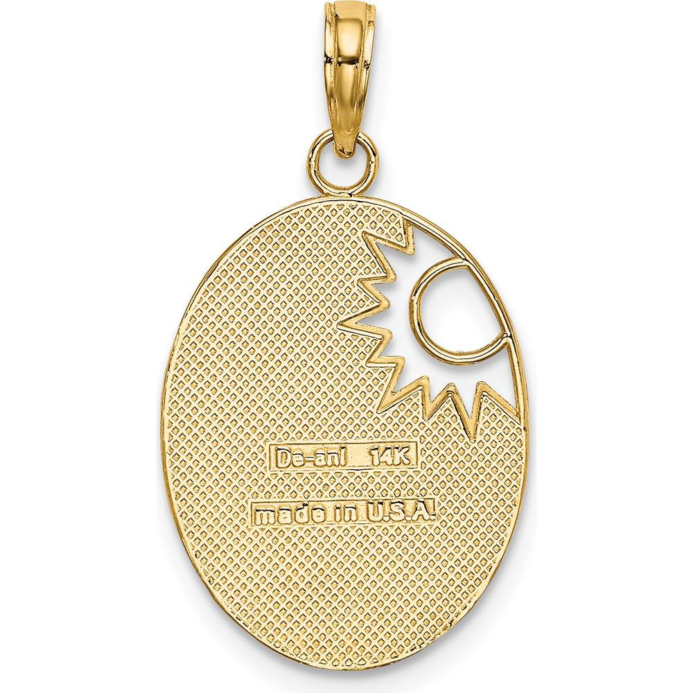 14K Yellow Gold and White Rhodium "You Are My Sunshine" Textured Sun Pendant by Oro Pregiato