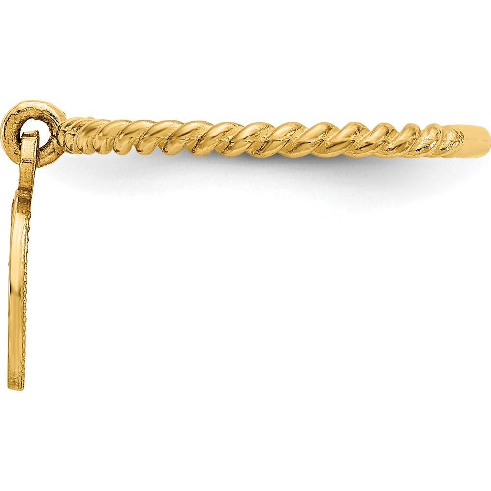 14K Yellow Gold Angel Charm Adjustable Ring for Children - Polished Finish by 0