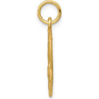 14K Yellow Gold Angel in Heart Charm Pendant by Oro Pregiato