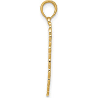 14K Yellow Gold Angel Wing Pendant - 28mm Long, Solid Gold, Polished Design by Oro Pregiato