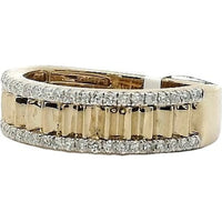 14K Yellow Gold Anniversary Band with Bead-Set Round Diamonds and Milgrain Edges - 0.37 Carat Total Diamond Weight by Auriventus
