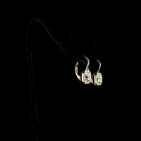 14K Yellow Gold Antique Asscher Cut Lab Diamond Hanging Earrings - 3.17 Carats Total Diamond Weight, E-F VS1 - Covaloro Fine Jewelry