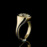 14K Yellow Gold Antique Cushion Cut Bezel Set Solitaire Ring - 3.07 Carat Lab Diamond E-F VS1 GIA Certified - Covaloro Fine Jewelry
