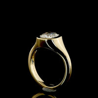 14K Yellow Gold Antique Cushion Cut Lab Diamond Solitaire Ring - 2.08 Carat Total Weight, E-VS1 - Covaloro Fine Jewelry