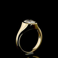 14K Yellow Gold Antique Cushion Cut Lab Diamond Solitaire Ring - 2.08 Carat Total Weight, E-VS1 - Covaloro Fine Jewelry