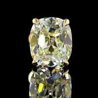 14K Yellow Gold Antique Cushion Cut Lab Diamond Stud Earrings - 3.13 Carat Total Weight I VS2 IGI Certified - Covaloro Fine Jewelry