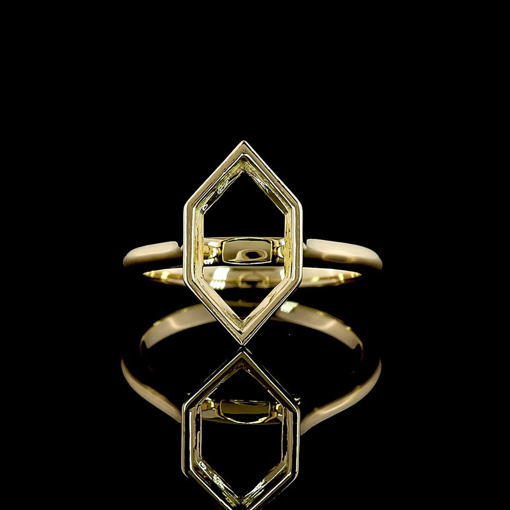 14K Yellow Gold Antique Marquise Cut Lab Diamond Solitaire Ring - 2.18 Carats Total Carat Weight, D VS1 IGI Certified, Bezel Set North-South - Covaloro Fine Jewelry