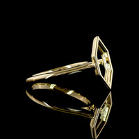 14K Yellow Gold Antique Marquise Cut Lab Diamond Solitaire Ring - 2.18 Carats Total Carat Weight, D VS1 IGI Certified, Bezel Set North-South - Covaloro Fine Jewelry