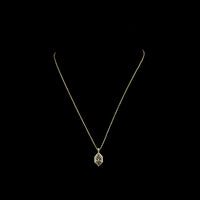 14K Yellow Gold Antique Marquise Pendant with Bezel Set E VVS2 Lab Diamond and Brilliant Round Accents - 2.54 Carat Total Diamond Weight - Covaloro Fine Jewelry