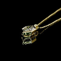 14K Yellow Gold Antique Marquise Pendant with Bezel Set E VVS2 Lab Diamond and Brilliant Round Accents - 2.54 Carat Total Diamond Weight - Covaloro Fine Jewelry