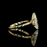14K Yellow Gold Antique Marquise Solitaire Ring with 2.59 Carat Lab-Grown E-VVS2 Diamond - IGI Certified - Covaloro Fine Jewelry