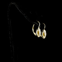 14K Yellow Gold Antique Oval Lab Diamond Drop Earrings - 4.07 Carat Total Weight, E-F Color VS1 Clarity with Bezel-Prong Setting - Covaloro Fine Jewelry