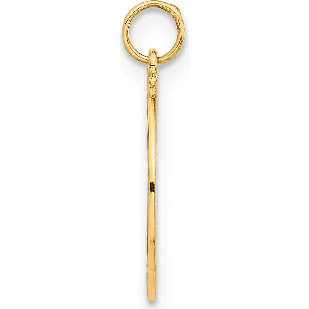 14K Yellow Gold Antiqued Compass Engravable Disc Pendant - 18mm by Oro Pregiato
