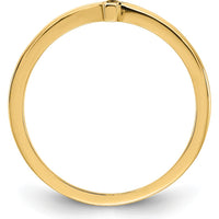 14K Yellow Gold Antiqued Sideways Cross Ring - Minimalist Religious Design by 0