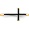 14K Yellow Gold Antiqued Sideways Cross Ring - Minimalist Religious Design by 0