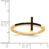 14K Yellow Gold Antiqued Sideways Cross Ring - Minimalist Religious Design by 0