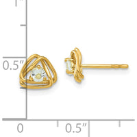 14K Yellow Gold Aquamarine Post Earrings - 0.10 Carat Total Aquamarine Weight by Oro Pregiato