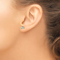 14K Yellow Gold Aquamarine Stud Earrings - 0.45 Carat Total Aquamarine Weight by Monteluci Fine Jewelry