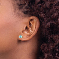 14K Yellow Gold Aquamarine Stud Earrings - 1.5 Carat Total Gem Weight by Monteluci Fine Jewelry