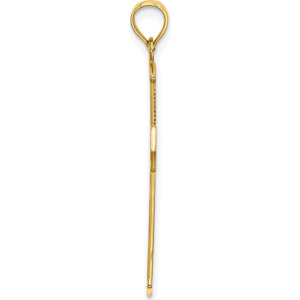 14K Yellow Gold Arrow Tip Cross Pendant with Cross Accents - 27.35mm by Oro Pregiato