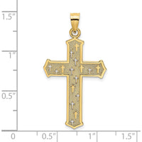 14K Yellow Gold Arrow Tip Cross Pendant with Cross Accents - 27.35mm by Oro Pregiato