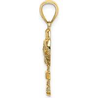 14K Yellow Gold Aruba Palm Tree Pendant - Tropical Island Charm by Oro Pregiato