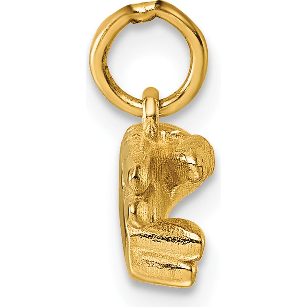 14K Yellow Gold ASL Fingerspelling Hand Gesture Pendant - Polished Finish by Oro Pregiato